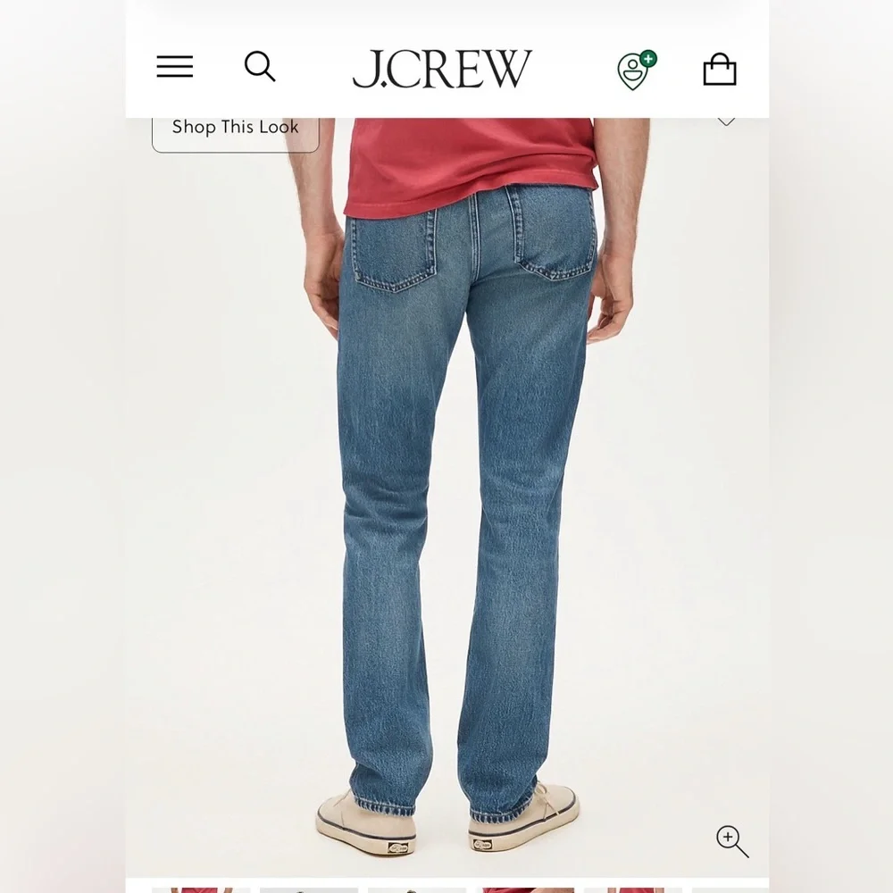 J CREW JEANS 770 Straight Slim Fit Blue Jeans Vintage Look and Feel Size 34 / 36